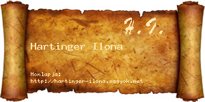 Hartinger Ilona névjegykártya